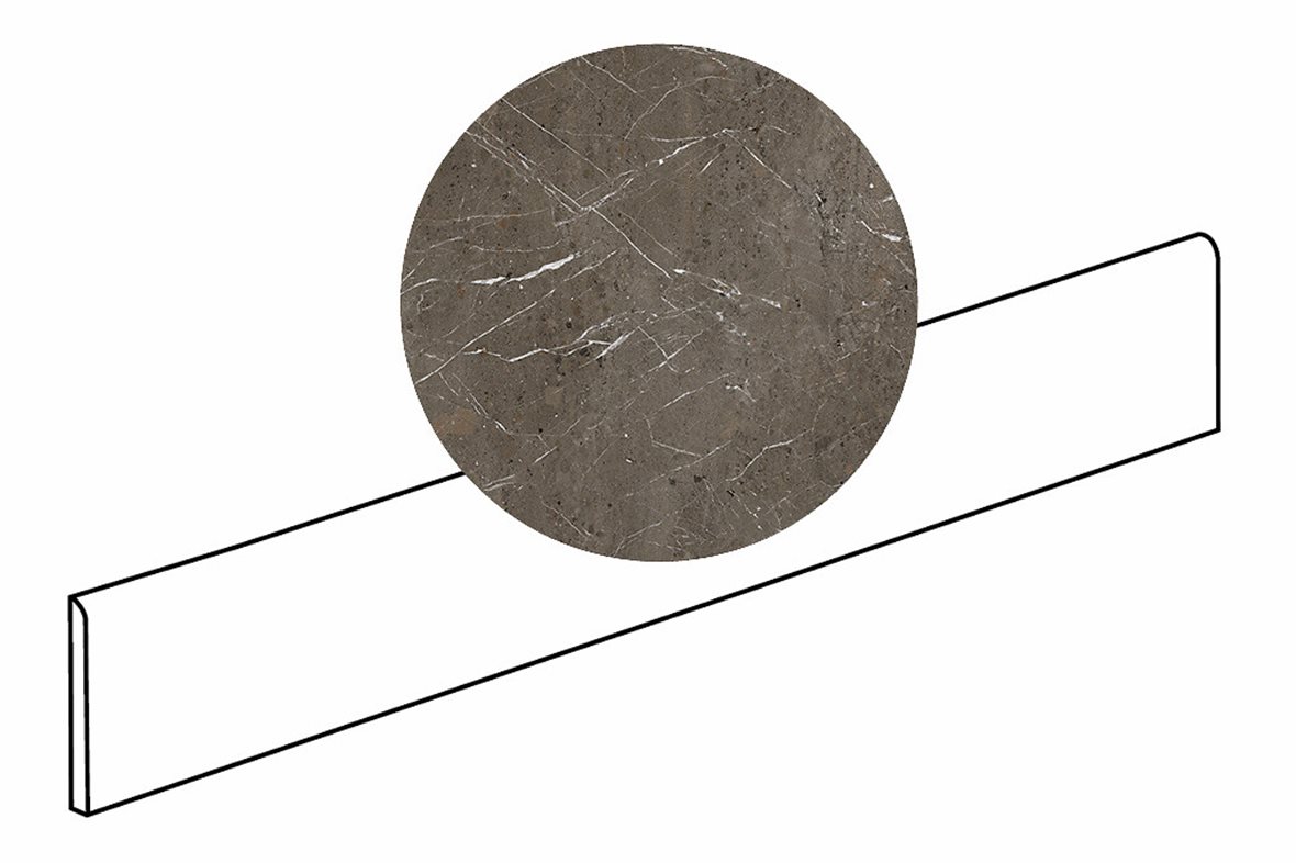 LPC Odyssey lasitettu jalkalista 6X120 09 Breccia tasapintainen matta tumma ruskea kivi