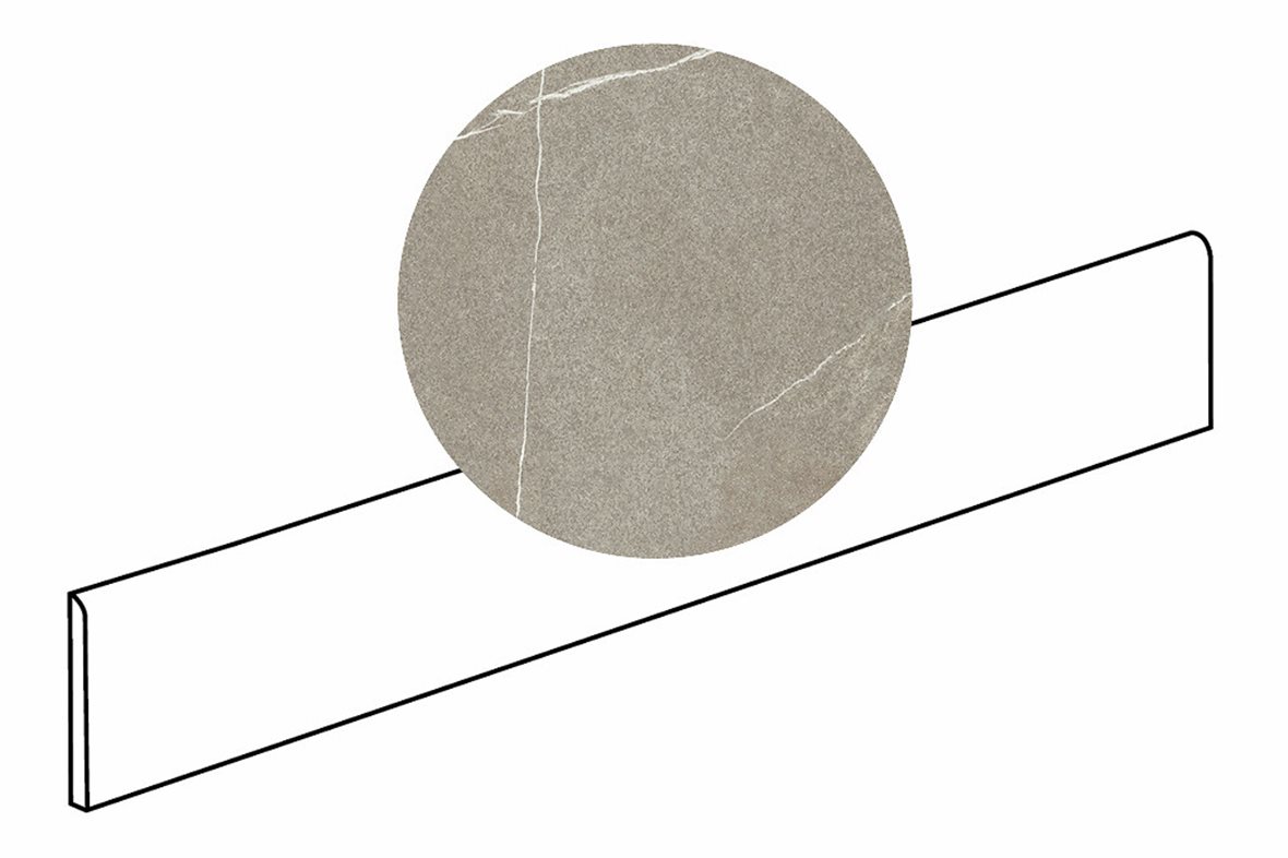 LPC Odyssey lasitettu jalkalista 6X120 08 Piasentina tasapintainen matta keskitumma harmaa kivi