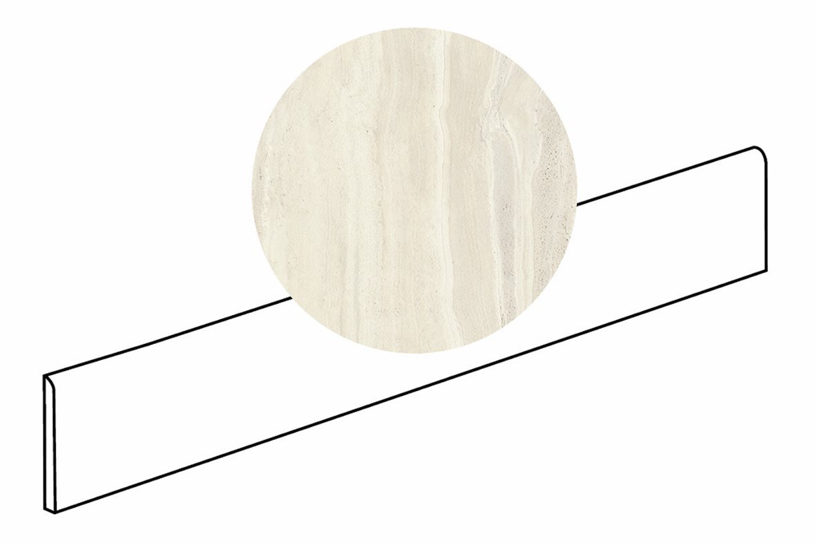 LPC Odyssey lasitettu jalkalista 6X120 04 Travertino tasapintainen matta vaalea beige kivi