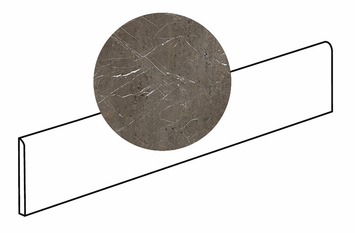 LPC Odyssey lasitettu jalkalista 6X90 09 Breccia tasapintainen matta tumma ruskea kivi