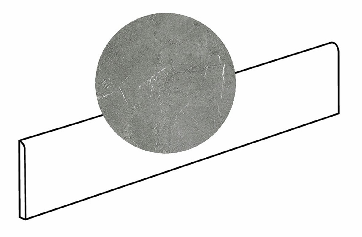 LPC Odyssey lasitettu jalkalista 6X90 01 Quarzite tasapintainen matta tumma harmaa kivi