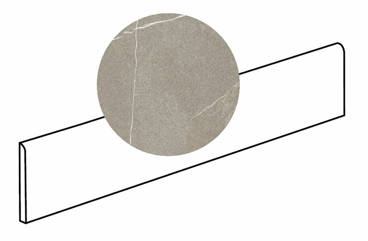 LPC Odyssey lasitettu jalkalista 6X90 08 Piasentina tasapintainen matta keskitumma harmaa kivi