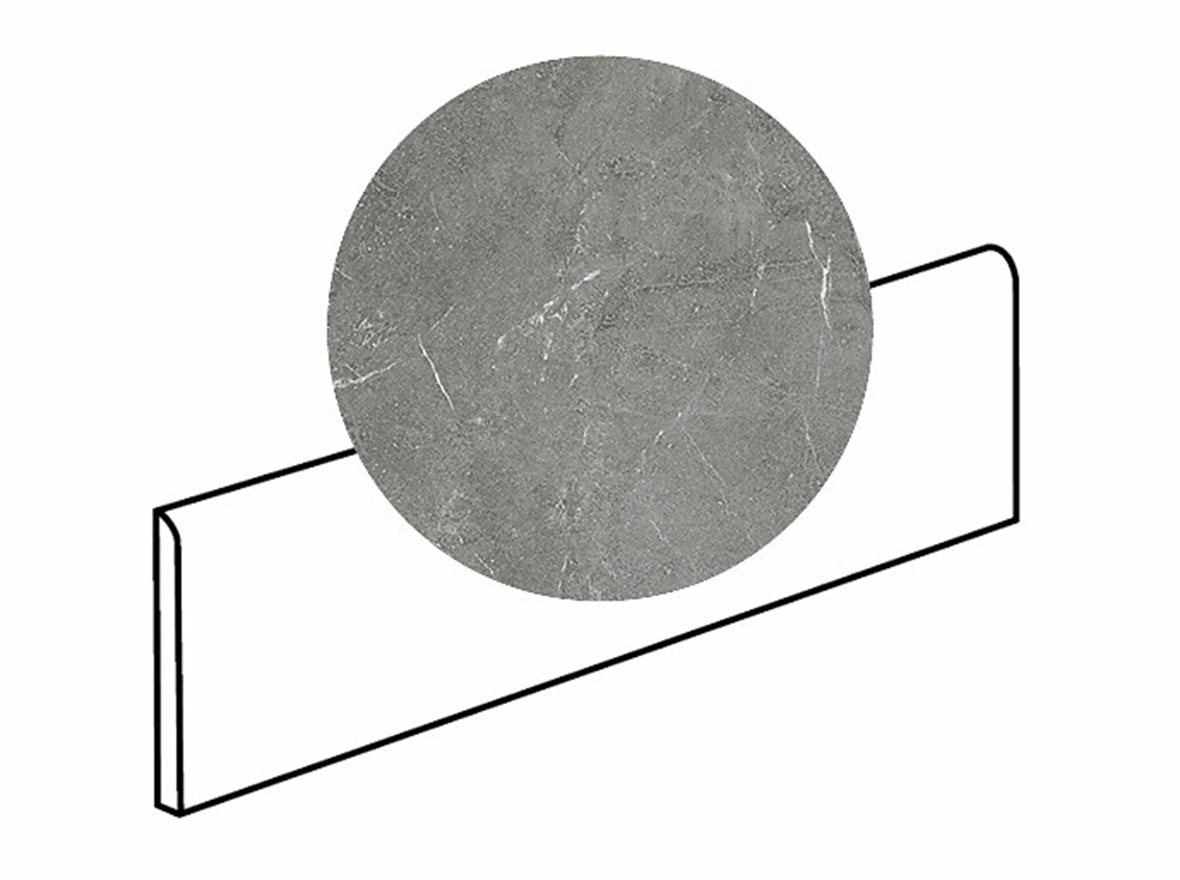 LPC Odyssey lasitettu jalkalista 6X60 01 Quarzite tasapintainen matta tumma harmaa kivi