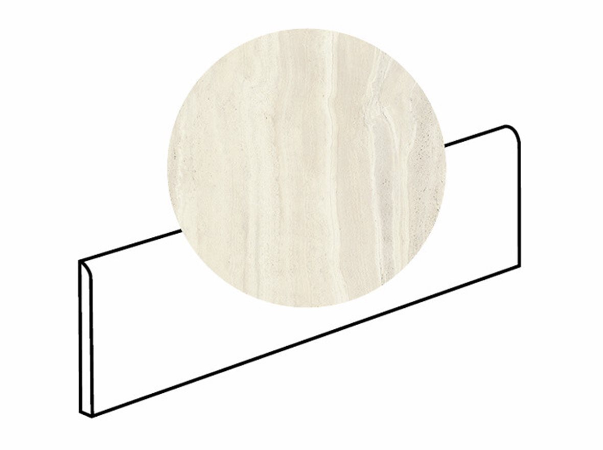 LPC Odyssey lasitettu jalkalista 6X60 04 Travertino tasapintainen matta vaalea beige kivi