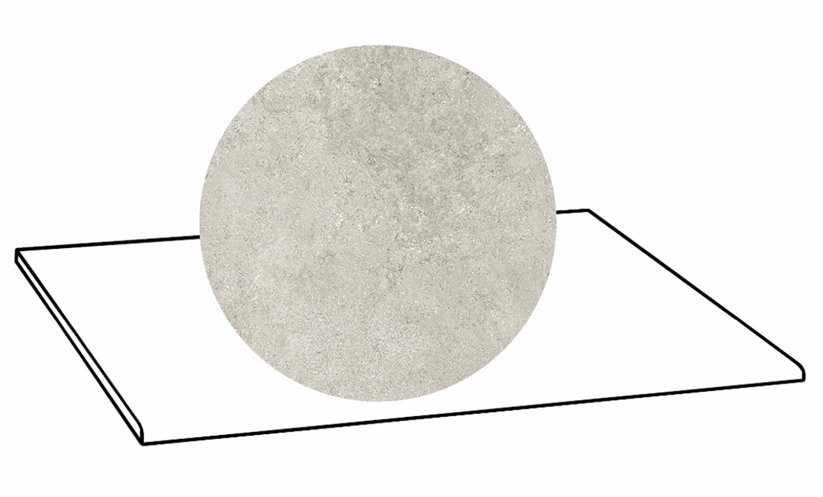LPC Geo Re60 lasittamaton porraslaatta A 30X60 01 Sugar tasapintainen silotettu matta vaalea valkoinen kivi