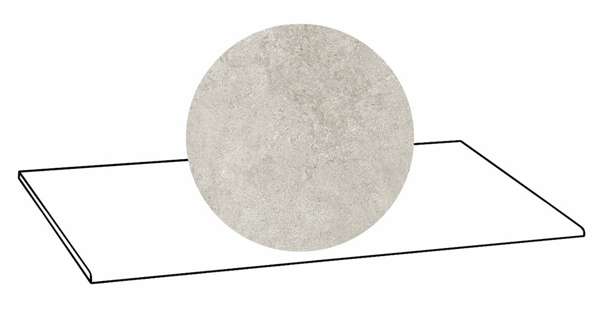 LPC Geo Re60 lasittamaton porraslaatta A 33X119,7 01 Sugar tasapintainen silotettu matta vaalea valkoinen kivi