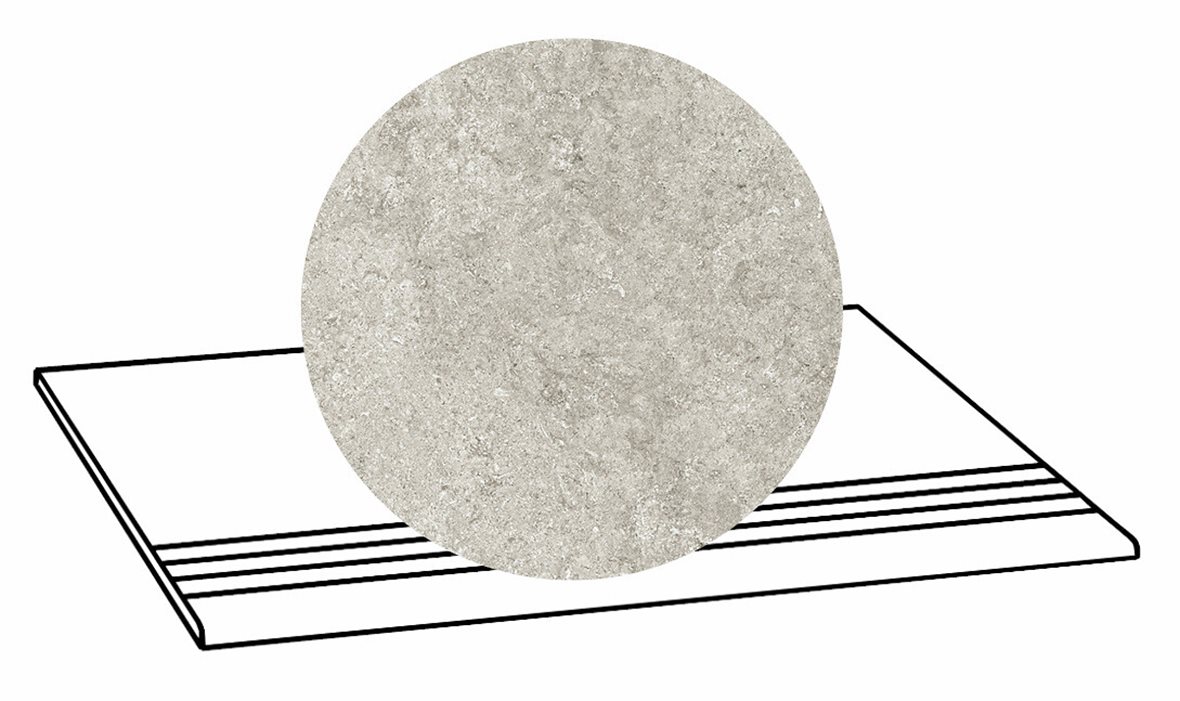 LPC Geo Re60 lasittamaton porraslaatta liukuesteuralla 30X60 01 Sugar tasapintainen silotettu matta vaalea valkoinen kivi