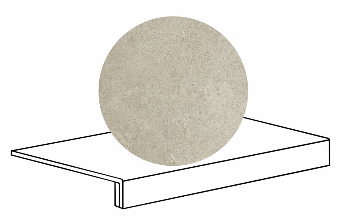 LPC Geo Re60 lasittamaton porraslaatta reunalla B 33X60 02 Powder tasapintainen silotettu matta keskitumma beige kivi