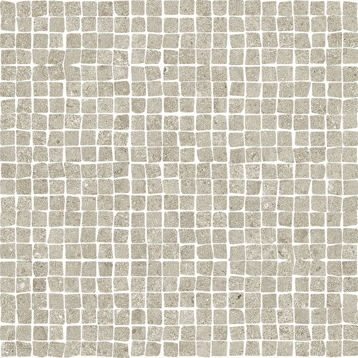 LPC Geo Re60 Cobble lasittamaton porcelanato mosaiikki seinälaatta lattialaatta 1,5X1,5 02 Powder tasapintainen silotettu matta keskitumma beige kivi