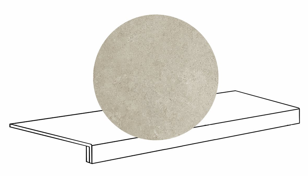 LPC Geo Re60 lasittamaton porraslaatta reunalla B 33X120 02 Powder tasapintainen matta keskitumma beige kivi