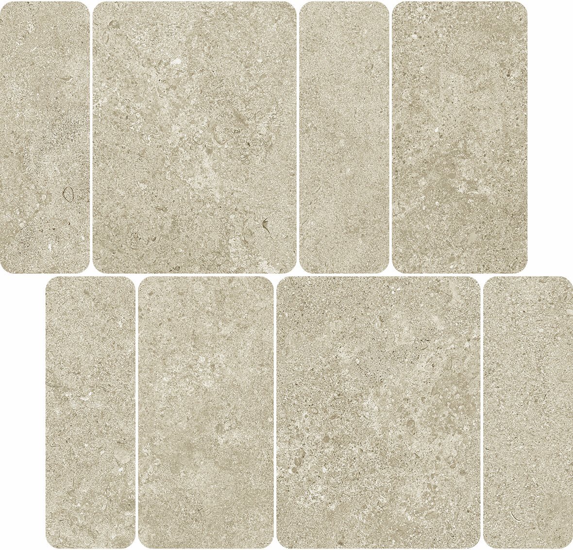 LPC Geo Re60 Pave lasittamaton porcelanato mosaiikki seinälaatta lattialaatta 02 Powder tasapintainen silotettu matta keskitumma beige kivi