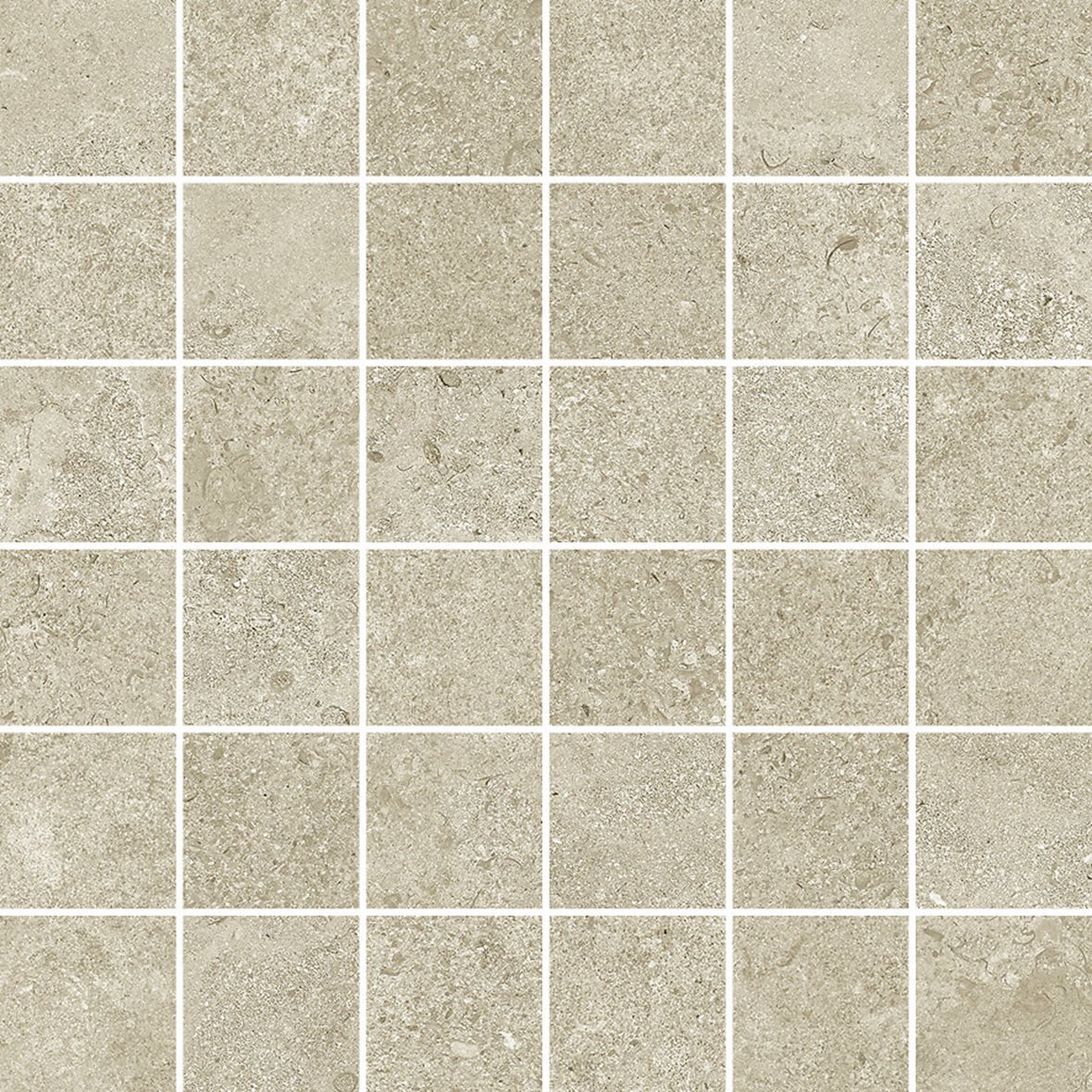 LPC Geo Re60 lasittamaton porcelanato mosaiikki seinälaatta lattialaatta 5X5 02 Powder tasapintainen silotettu matta keskitumma beige kivi