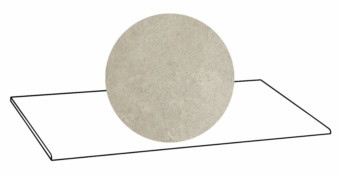 LPC Geo Re60 lasittamaton porraslaatta A 33X120 02 Powder tasapintainen silotettu matta keskitumma beige kivi