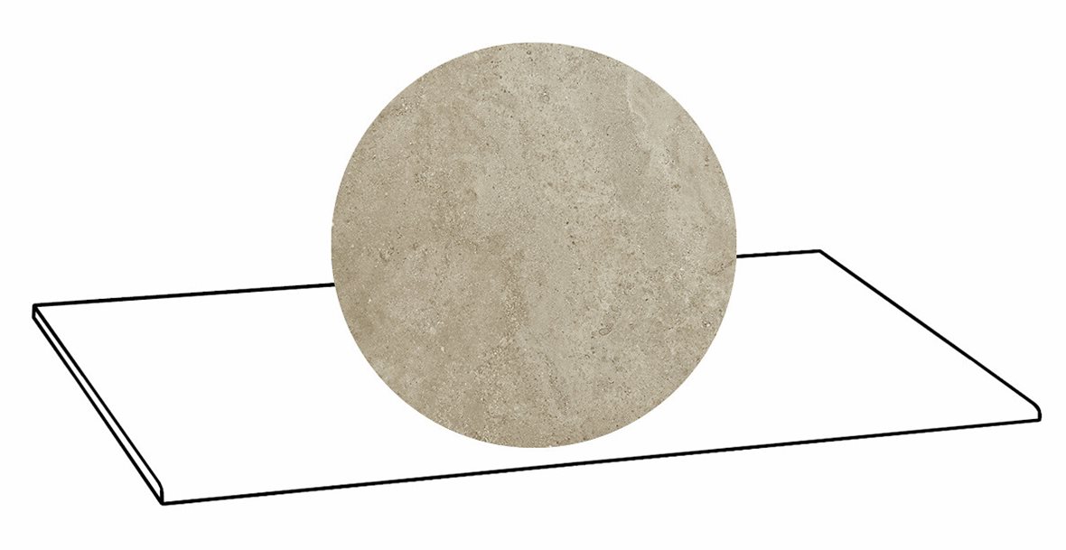 LPC Geo Re60 lasittamaton porraslaatta A 33X119,7 03 Sand tasapintainen silotettu matta keskitumma ruskea kivi