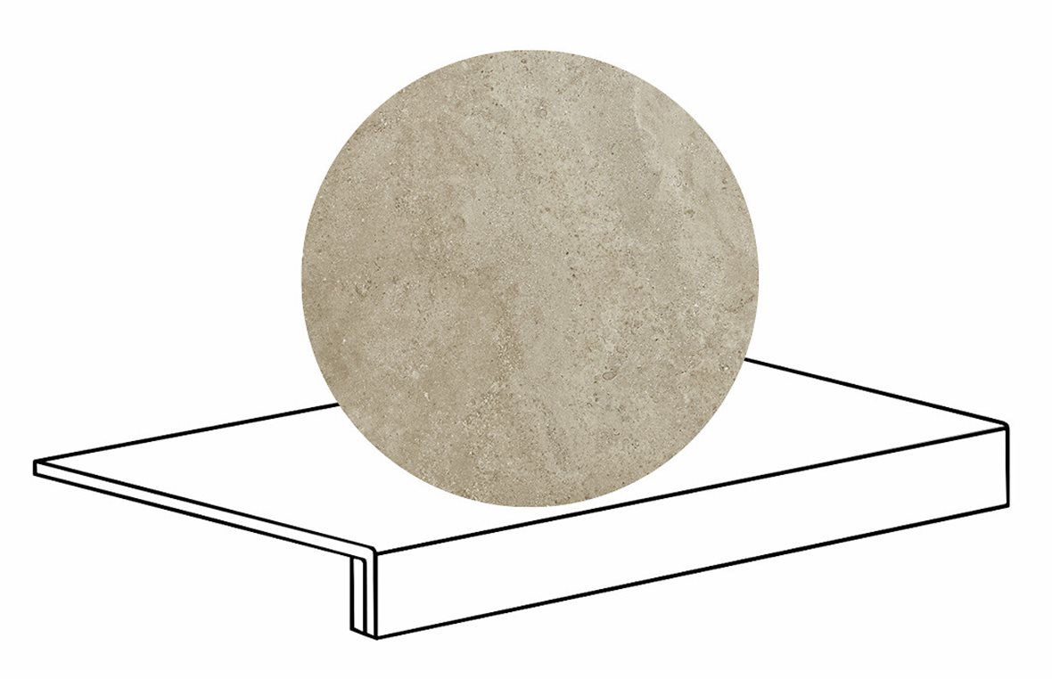 LPC Geo Re60 lasittamaton porraslaatta reunalla B 33X60 03 Sand tasapintainen silotettu matta keskitumma ruskea kivi