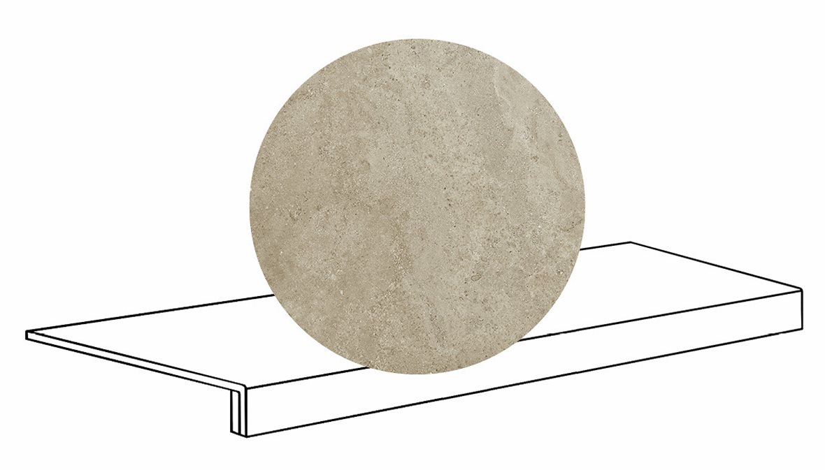 LPC Geo Re60 lasittamaton porraslaatta reunalla B 33X119,7 03 Sand tasapintainen matta keskitumma ruskea kivi