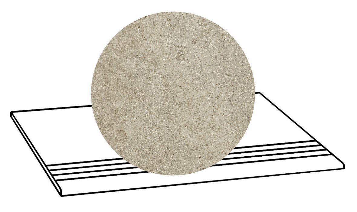 LPC Geo Re60 lasittamaton porraslaatta liukuesteuralla 30X60 03 Sand tasapintainen silotettu matta keskitumma ruskea kivi