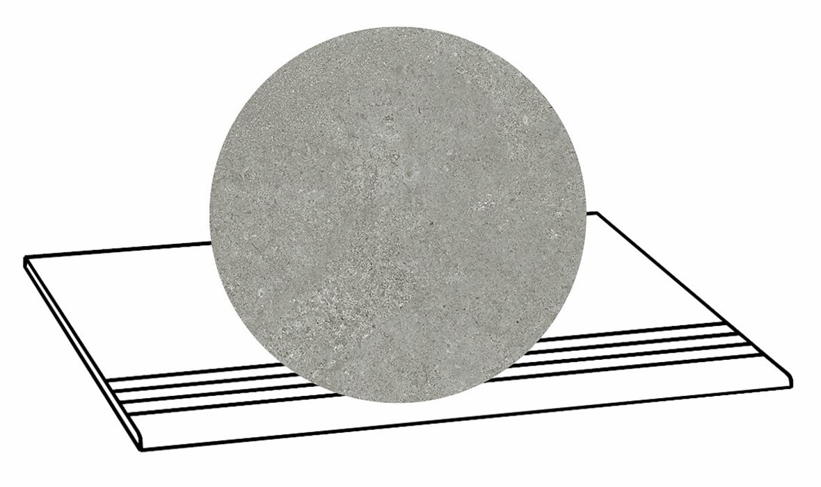 LPC Geo Re60 lasittamaton porraslaatta liukuesteuralla 30X60 04 Smoke tasapintainen matta harmaa kivi