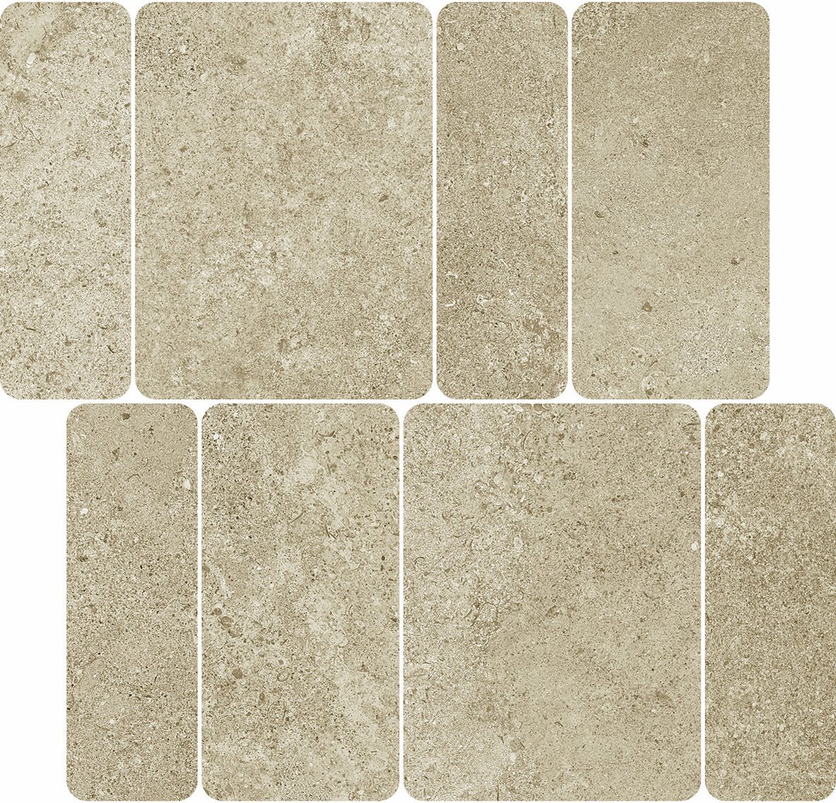 LPC Geo Re60 Pave lasittamaton porcelanato mosaiikki seinälaatta lattialaatta 03 Sand tasapintainen silotettu matta ruskea kivi