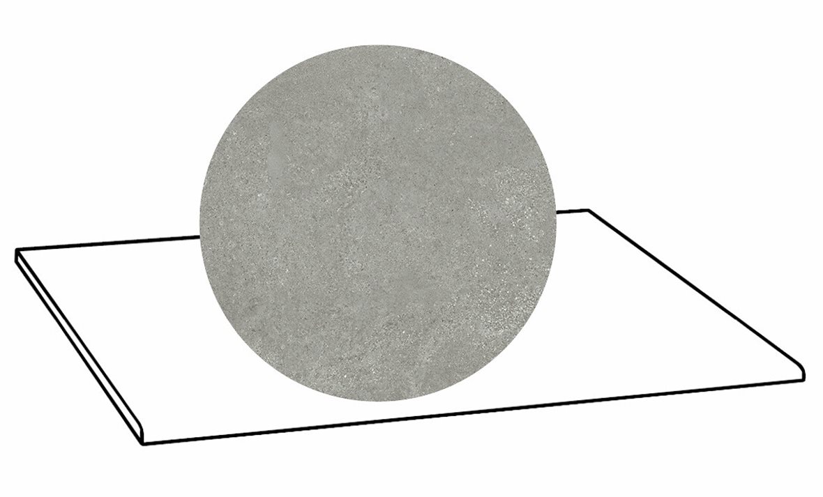 LPC Geo Re60 lasittamaton porraslaatta A 30X60 04 Smoke tasapintainen silotettu matta keskitumma harmaa kivi