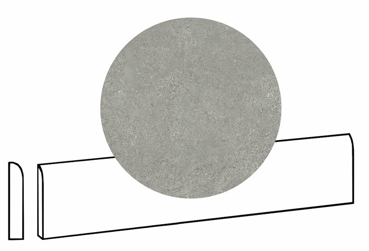 LPC Geo Re60 lasittamaton jalkalista 7X60 04 Smoke tasapintainen silotettu matta keskitumma harmaa kivi