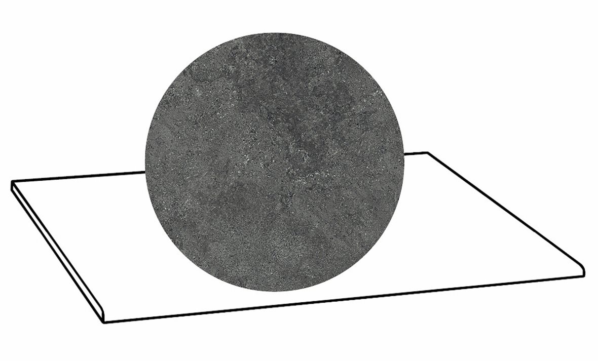 LPC Geo Re60 lasittamaton porraslaatta A 30X60 05 Pepper tasapintainen silotettu matta tumma musta kivi