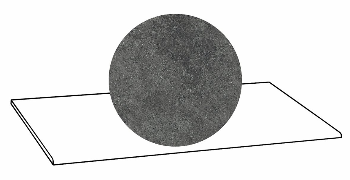 LPC Geo Re60 lasittamaton porraslaatta A 33X119,7 05 Pepper tasapintainen silotettu matta tumma musta kivi