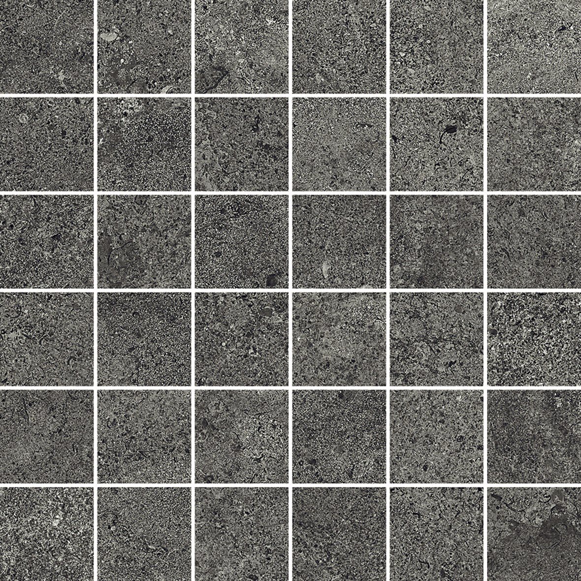 LPC Geo Re60 lasittamaton porcelanato mosaiikki seinälaatta lattialaatta 5X5 05 Pepper tasapintainen silotettu matta tumma musta kivi