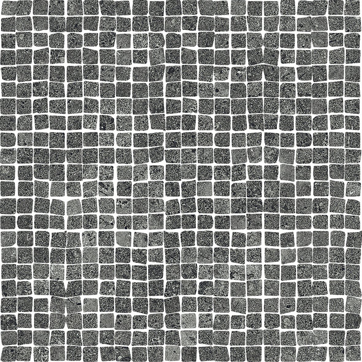 LPC Geo Re60 Cobble lasittamaton porcelanato mosaiikki seinälaatta lattialaatta 1,5X1,5 05 Pepper tasapintainen silotettu matta tumma musta kivi