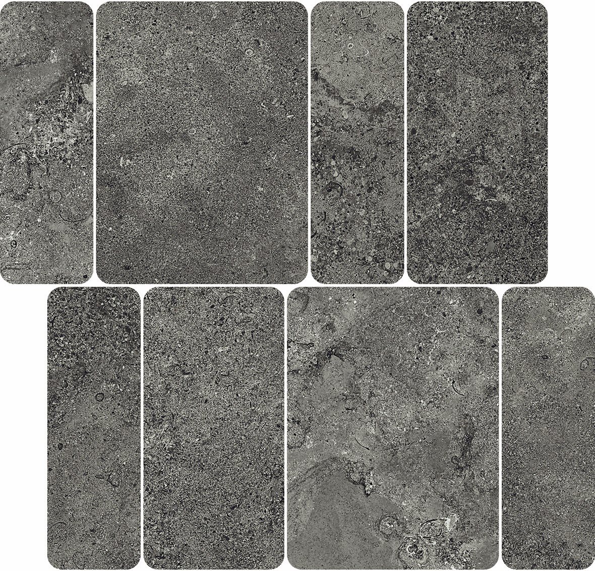 LPC Geo Re60 Pave lasittamaton porcelanato mosaiikki seinälaatta lattialaatta 05 Pepper tasapintainen silotettu matta tumma musta kivi