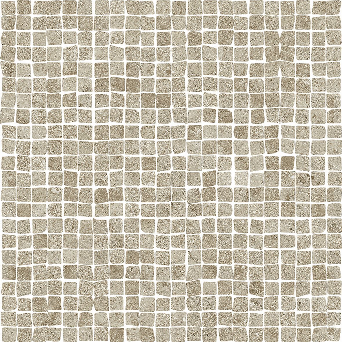 LPC Geo Re60 Cobble lasittamaton porcelanato mosaiikki seinälaatta lattialaatta 1,5X1,5 03 Sand tasapintainen silotettu matta keskitumma ruskea kivi