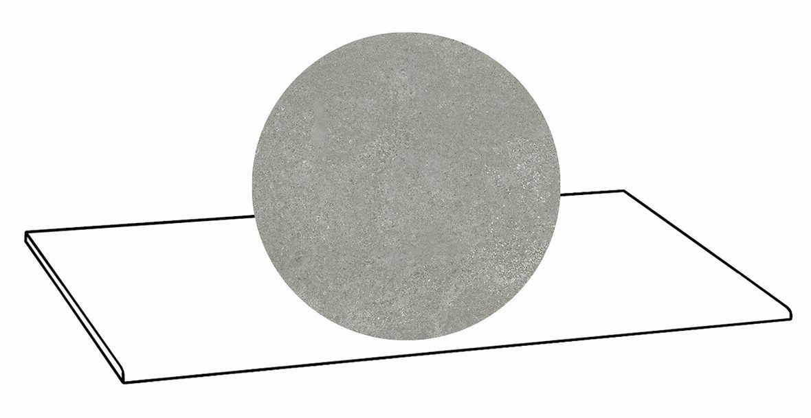 LPC Geo Re60 lasittamaton porraslaatta A 33X120 04 Smoke tasapintainen silotettu matta keskitumma harmaa kivi