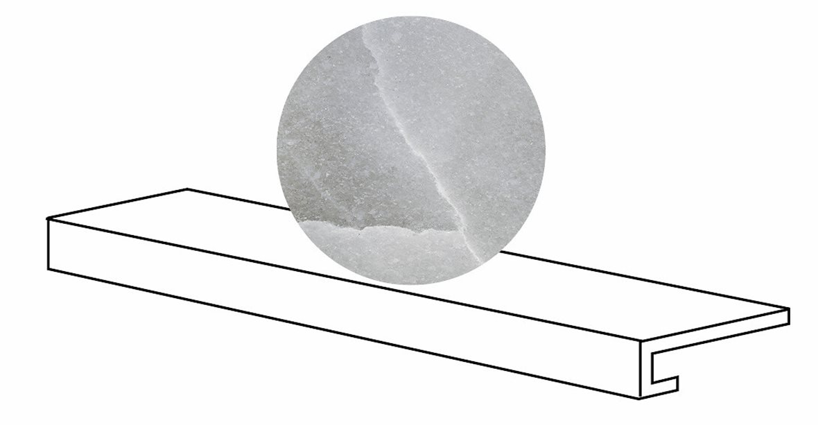 LPC Sky lasitettu porraslaatta reunalla GR 33X120 03 harmaa tasapintainen matta vaalea harmaa marmori