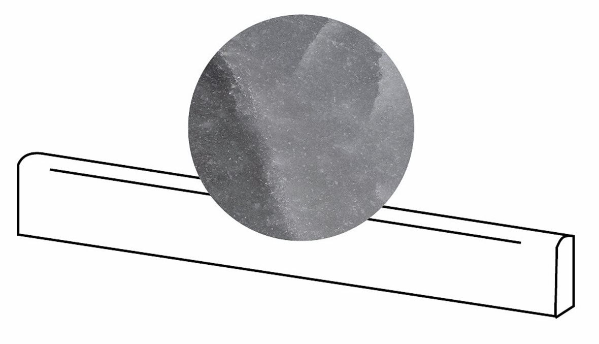 LPC Sky lasitettu jalkalista 6,5X120 02 musta tasapintainen matta keskitumma harmaa marmori