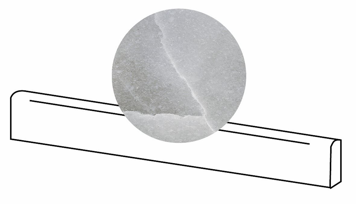 LPC Sky lasitettu jalkalista 6,5X120 03 harmaa tasapintainen matta vaalea harmaa marmori