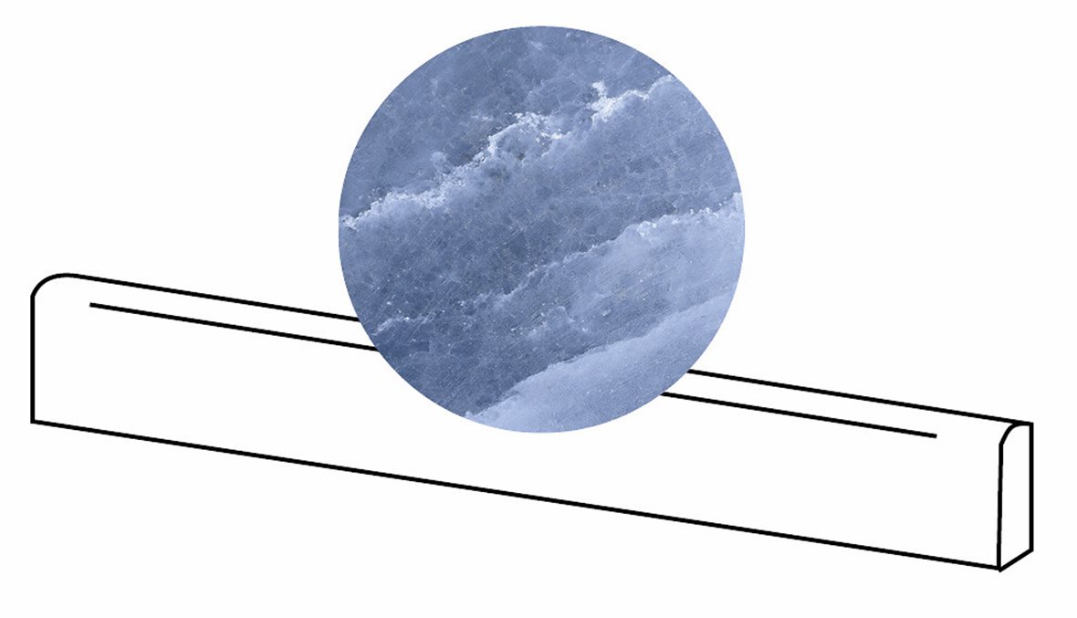 LPC Sky lasitettu jalkalista 6,5X120 05 sininen tasapintainen matta keskitumma sininen marmori