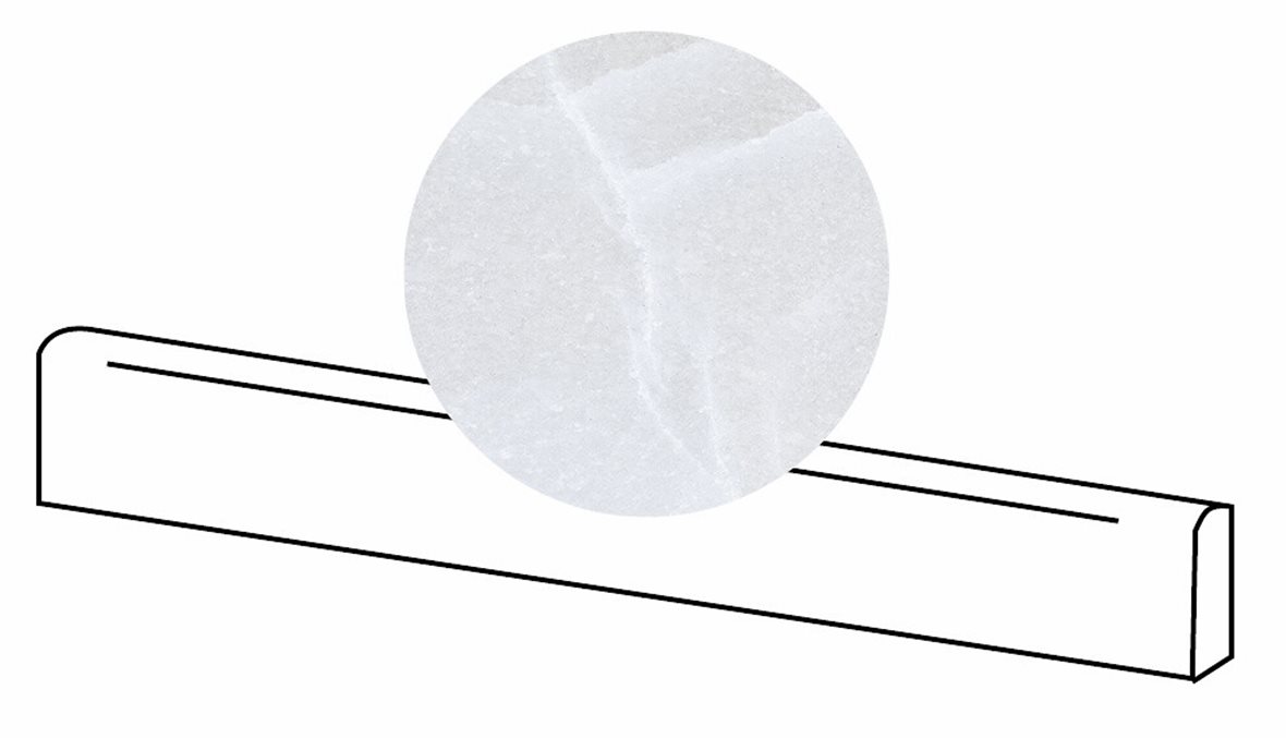 LPC Sky lasitettu jalkalista 6,5X120 01 valkoinen tasapintainen matta vaalea valkoinen marmori