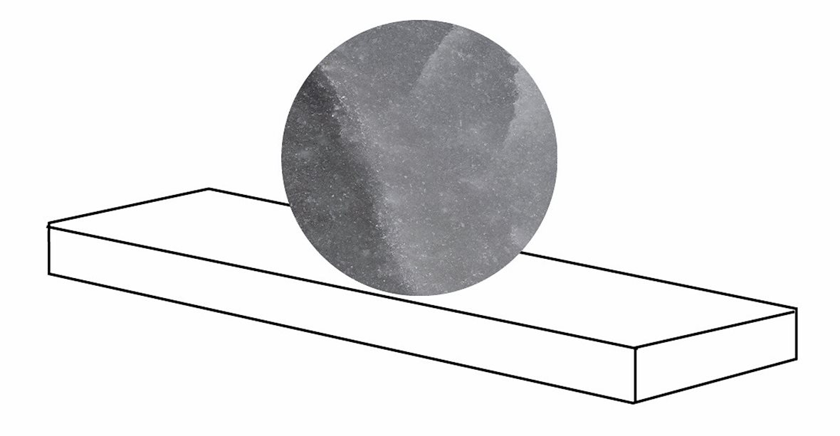 LPC Sky lasitettu porraslaatta reunalla kulmapala DX 33X120 02 musta tasapintainen matta oikea keskitumma harmaa marmori
