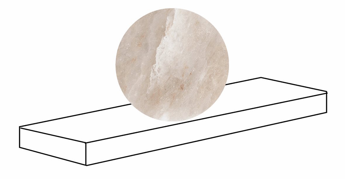 LPC Sky lasitettu porraslaatta reunalla kulmapala SX 33X120 04 koralli tasapintainen matta vasen keskitumma oranssi marmori