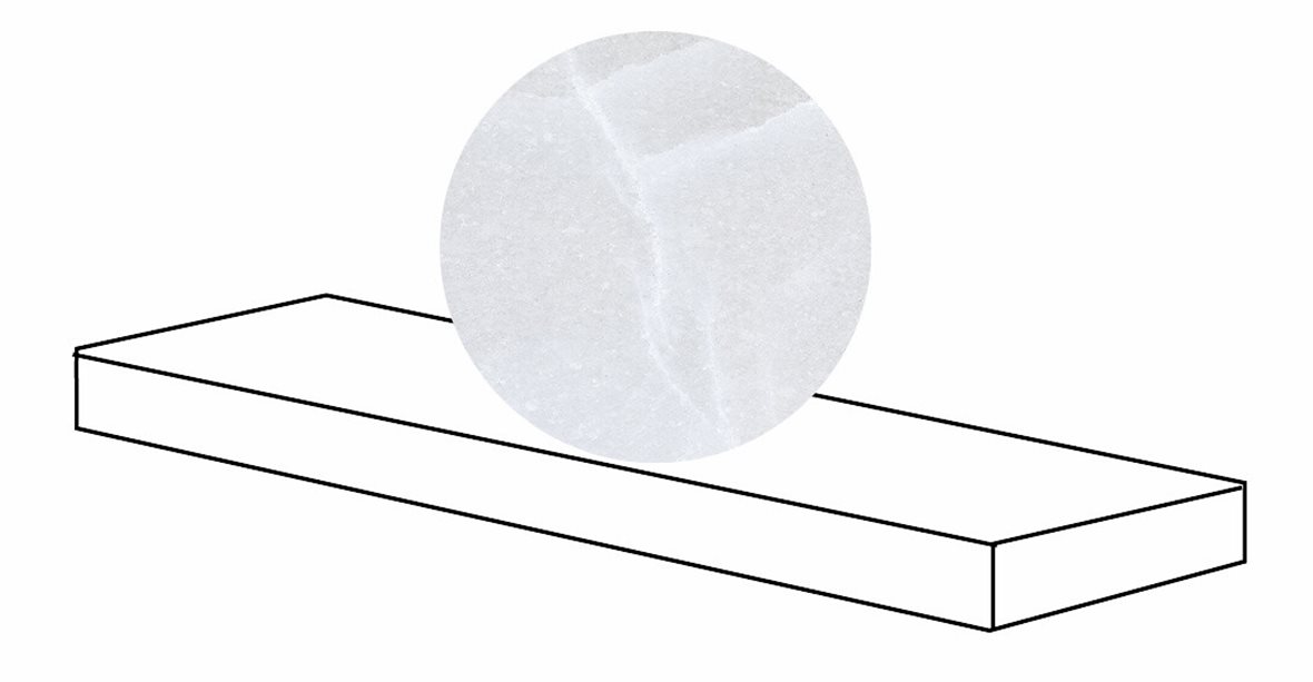 LPC Sky lasitettu porraslaatta reunalla kulmapala DX 33X120 01 valkoinen tasapintainen matta oikea vaalea valkoinen marmori