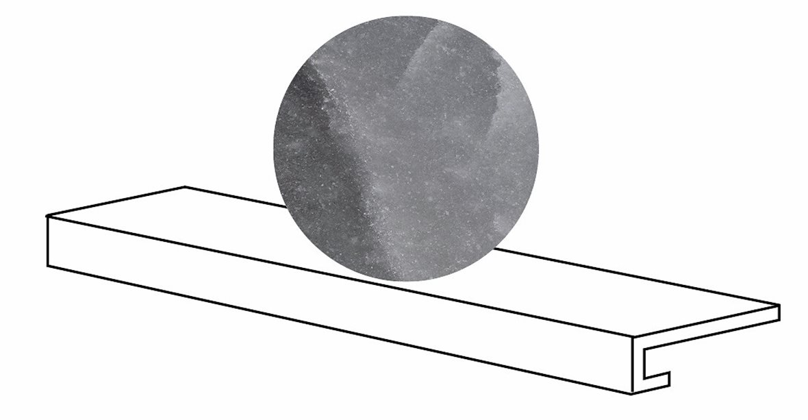 LPC Sky lasitettu porraslaatta reunalla GR 33X120 02L musta tasapintainen kiillotettu keskitumma harmaa marmori