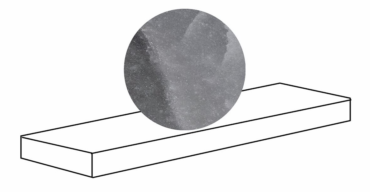 LPC Sky lasitettu porraslaatta reunalla kulmapala SX 33X120 02L musta tasapintainen kiillotettu vasen keskitumma harmaa marmori