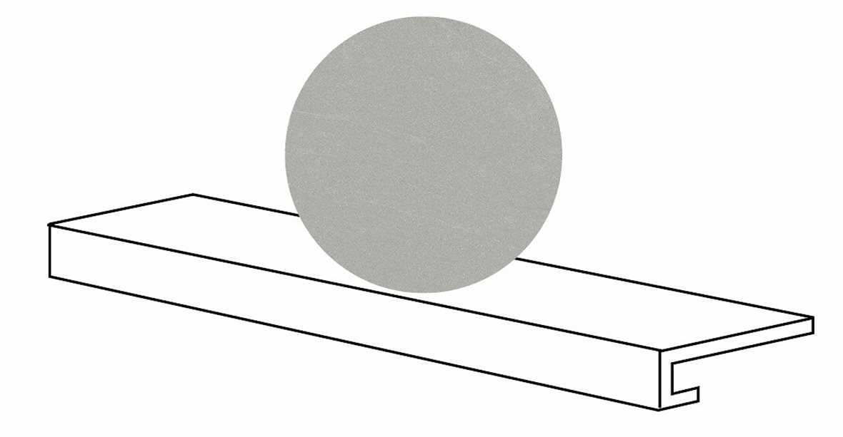 LPC Alvaro lasitettu porraslaatta reunalla GR 33X120 03 tuhka tasapintainen matta harmaa kivi