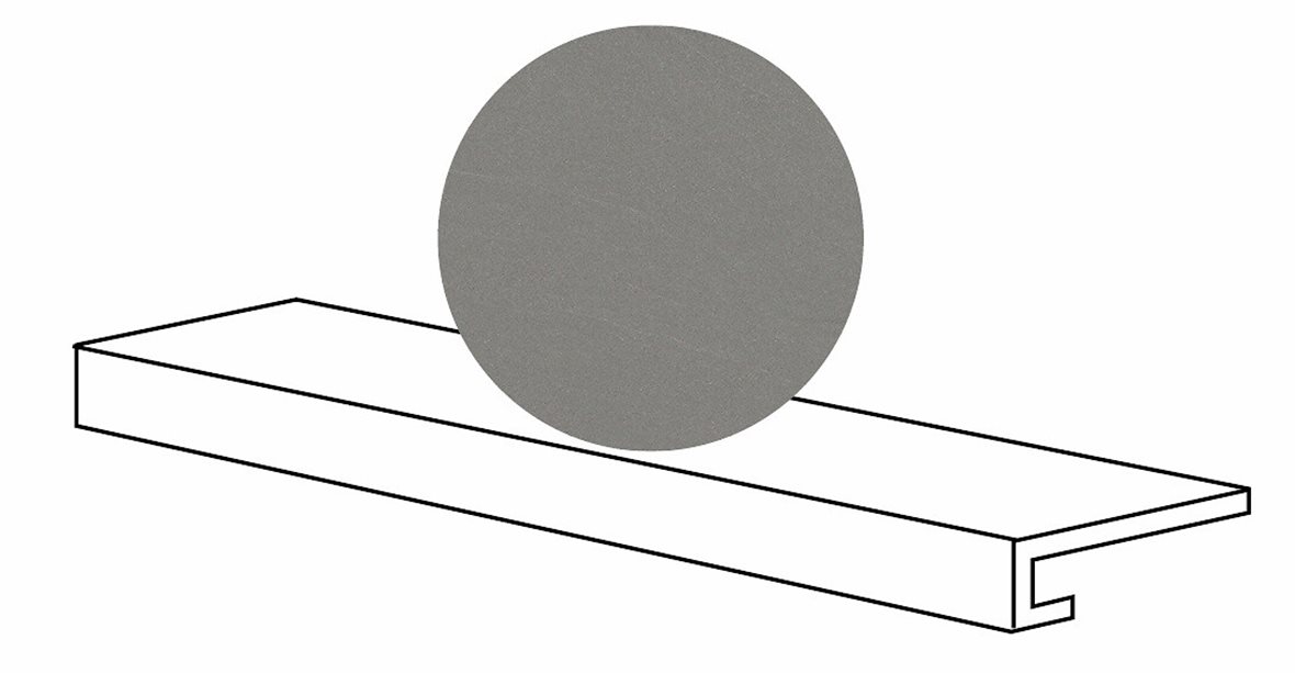 LPC Alvaro lasitettu porraslaatta reunalla GR 33X120 04 grafiitti tasapintainen matta harmaa kivi