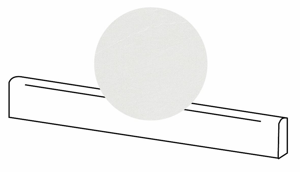 LPC Alvaro lasitettu jalkalista 6,5X120 02 kalkki tasapintainen matta harmaa kivi