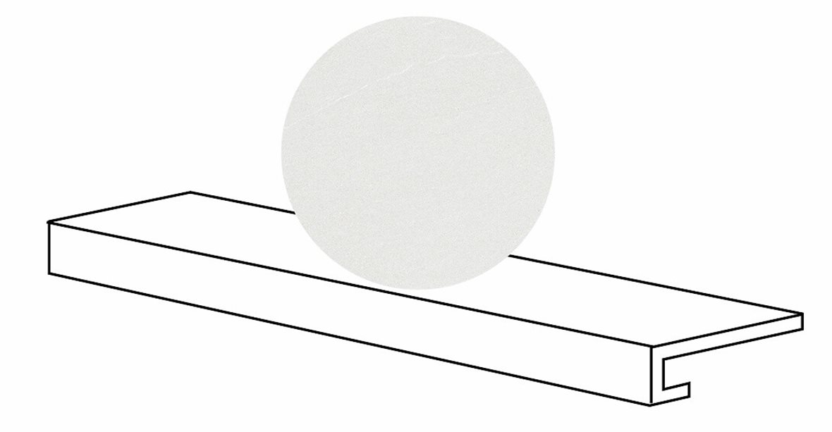 LPC Alvaro lasitettu porraslaatta reunalla GR 33X120 02 kalkki tasapintainen matta harmaa kivi