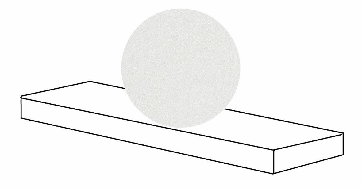 LPC Alvaro lasitettu porraslaatta reunalla kulmapala DX 4X120 02 kalkki tasapintainen matta oikea harmaa kivi