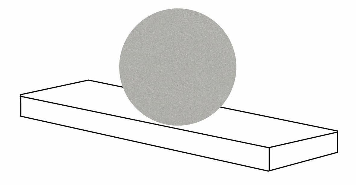 LPC Alvaro lasitettu porraslaatta reunalla kulmapala DX 4X120 03 tuhka tasapintainen matta oikea harmaa kivi