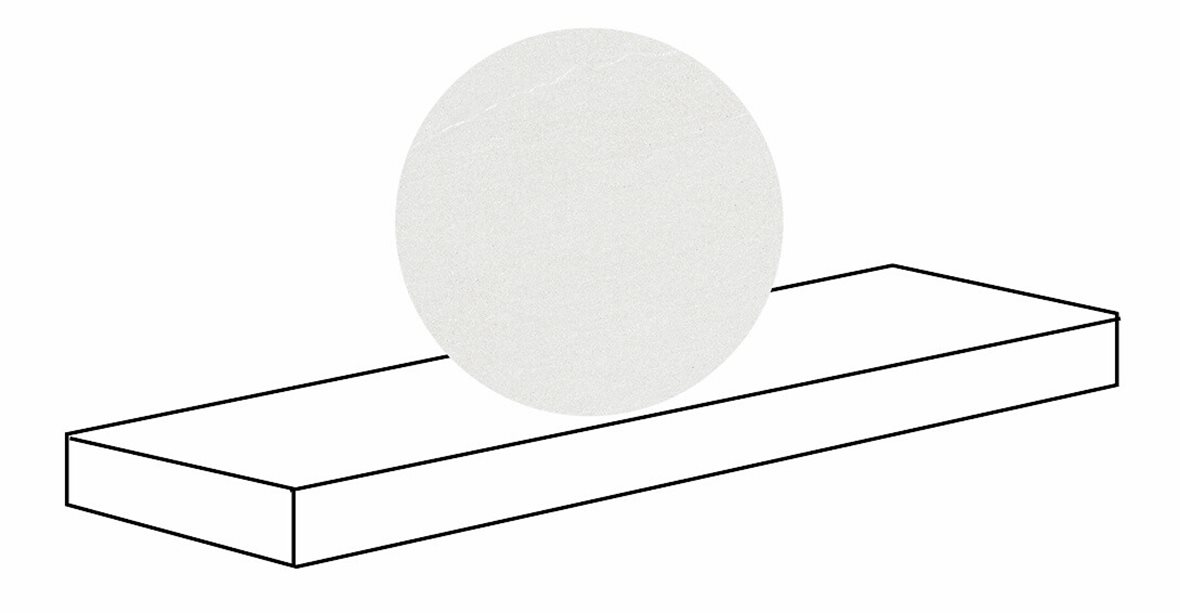LPC Alvaro lasitettu porraslaatta reunalla kulmapala SX 33X120 02 kalkki tasapintainen matta vasen harmaa kivi