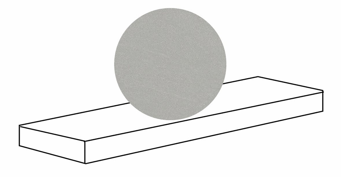 LPC Alvaro lasitettu porraslaatta reunalla kulmapala SX 33X120 03 tuhka tasapintainen matta vasen harmaa kivi